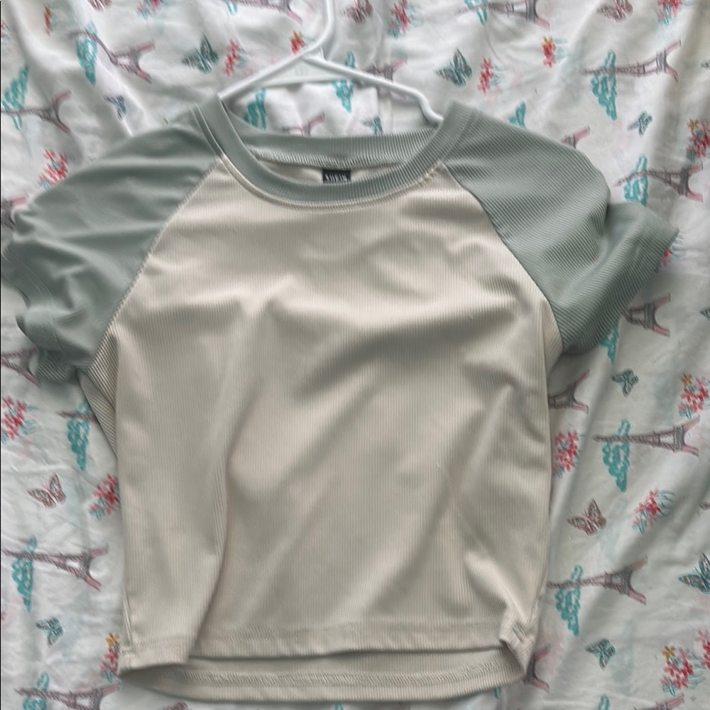 Shein Two-Tone Ribbed Top